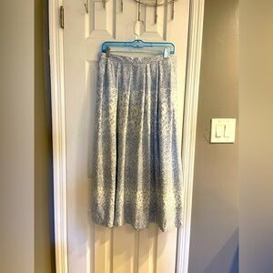 Vintage Koret blue and cream with glitter paisley skirt size 16.